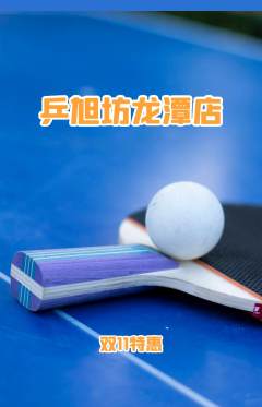 乒乓球馆抢购多单品抢购双11活动配图海报