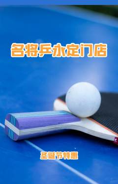 乒乓球馆抢购单品抢购圣诞节活动配图海报