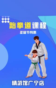 跆拳道抢购多单品抢购圣诞节活动配图海报