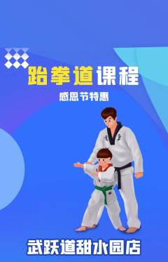 跆拳道抢购套组抢购感恩节活动配图海报