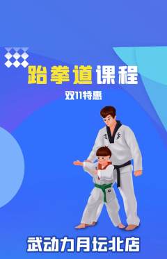 跆拳道抢购套组抢购双11活动配图海报