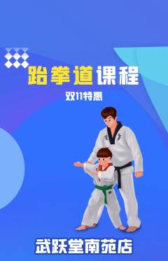 跆拳道抢购自选套组抢购双11活动配图海报