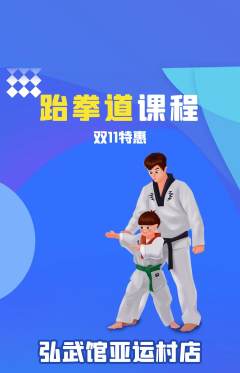 跆拳道抢购单品抢购双11活动配图海报