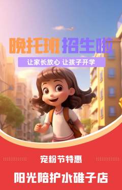 晚托班抢购套组抢购宠粉节活动配图海报