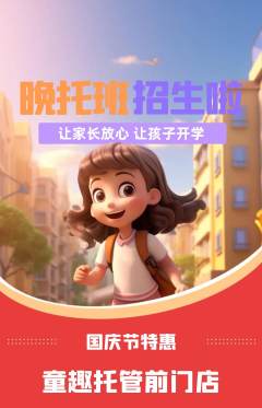 晚托班抢购自选套组抢购国庆节活动配图海报