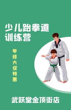 跆拳道抢购套组抢购年终大促活动配图海报
