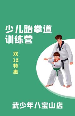 跆拳道抢购单品抢购双12活动配图海报