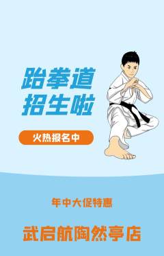 跆拳道抢购单品抢购年中大促活动配图海报