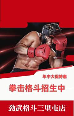 拳击格斗抢购多单品抢购年中大促活动配图海报