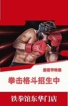 拳击格斗抢购多单品抢购圣诞节活动配图海报