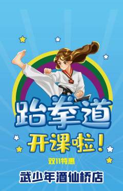 跆拳道抢购单品抢购双11活动配图海报