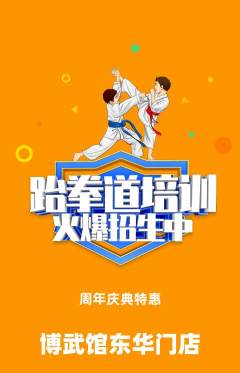 跆拳道抢购套组抢购周年庆典活动配图海报