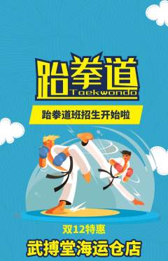 跆拳道抢购套组抢购双12活动配图海报