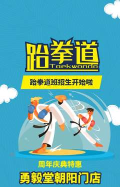 跆拳道抢购套组抢购周年庆典活动配图海报