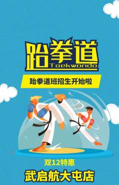 跆拳道抢购自选套组抢购双12活动配图海报