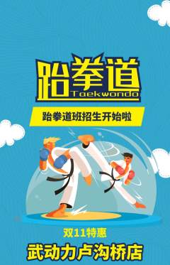 跆拳道抢购自选套组抢购双11活动配图海报