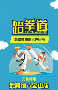 跆拳道抢购自选套组抢购元旦活动配图海报