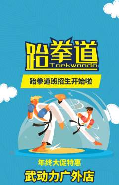跆拳道抢购单品抢购年终大促活动配图海报