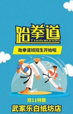 跆拳道抢购单品抢购双11活动配图海报