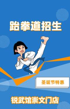 跆拳道抢购多单品抢购圣诞节活动配图海报