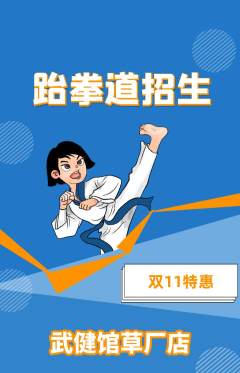 跆拳道抢购多单品抢购双11活动配图海报