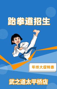 跆拳道抢购单品抢购年终大促活动配图海报