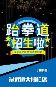 跆拳道抢购多单品抢购618活动配图海报