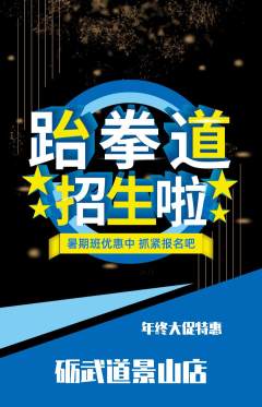 跆拳道抢购多单品抢购年终大促活动配图海报