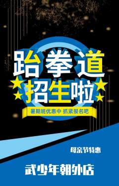 跆拳道抢购单品抢购母亲节活动配图海报