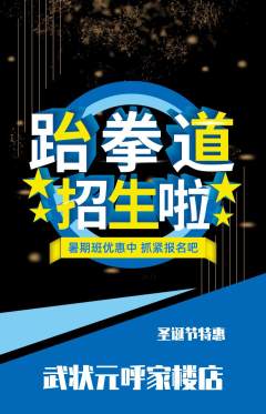 跆拳道抢购单品抢购圣诞节活动配图海报