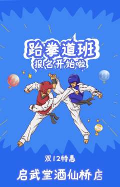 跆拳道抢购自选套组抢购双12活动配图海报