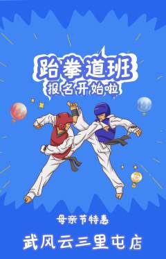 跆拳道抢购自选套组抢购母亲节活动配图海报