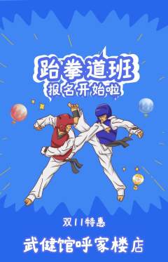 跆拳道抢购自选套组抢购双11活动配图海报