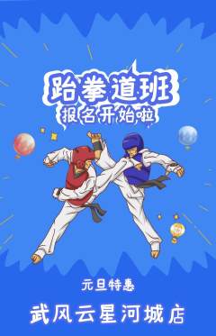 跆拳道抢购自选套组抢购元旦活动配图海报
