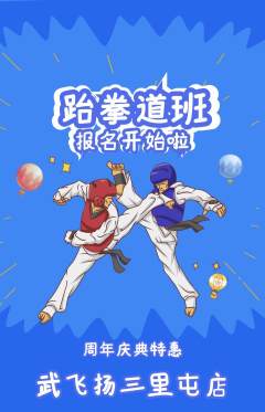 跆拳道抢购单品抢购周年庆典活动配图海报