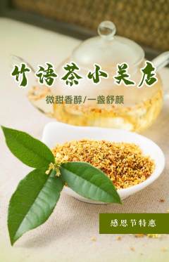 茶馆抢购多单品抢购感恩节活动配图海报