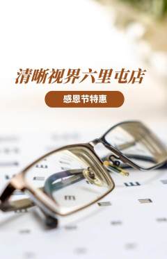 眼镜店抢购单品抢购感恩节活动配图海报