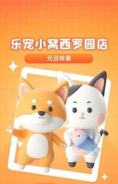 宠物店抢购自选套组抢购元旦活动配图海报