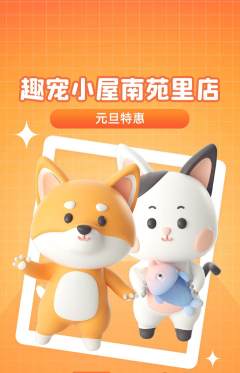 宠物店抢购单品抢购元旦活动配图海报