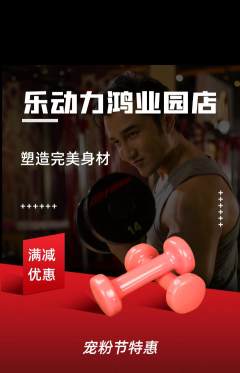 健身馆抢购套组抢购宠粉节活动配图海报