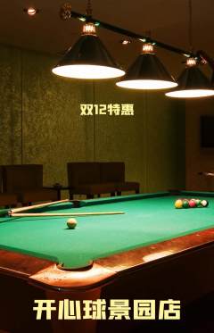 台球馆抢购单品抢购双12活动配图海报